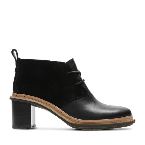 Clarks Womens Trace Glow Ankle Boots Black | UK-7014356